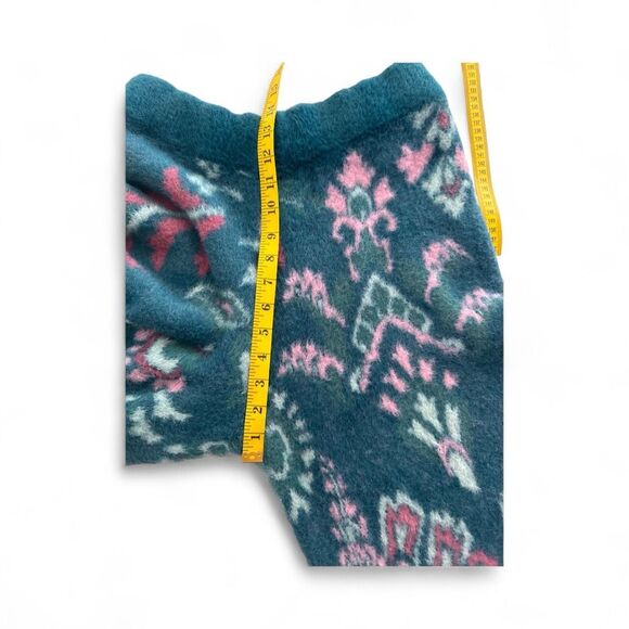 Daily Practice By Anthropologie Women's Floral Cozy Flared Pants Teal Large - Picture 5 of 7